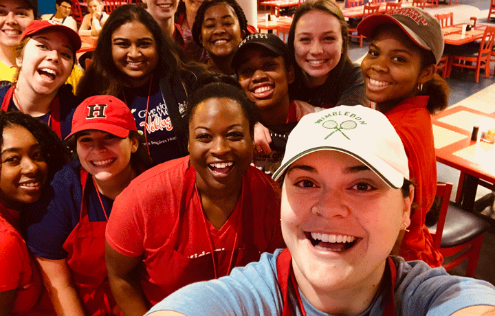 Students take a selfie at Give Kids the World in Florida