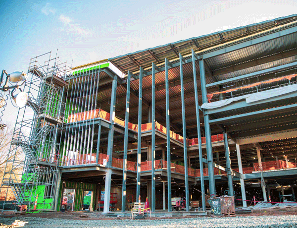 Photo of the Hursey Center under construction.