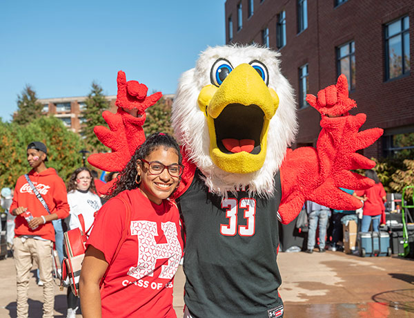 Student and Howie Hawk