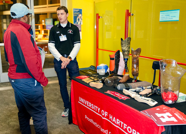 UHart student at Science Center