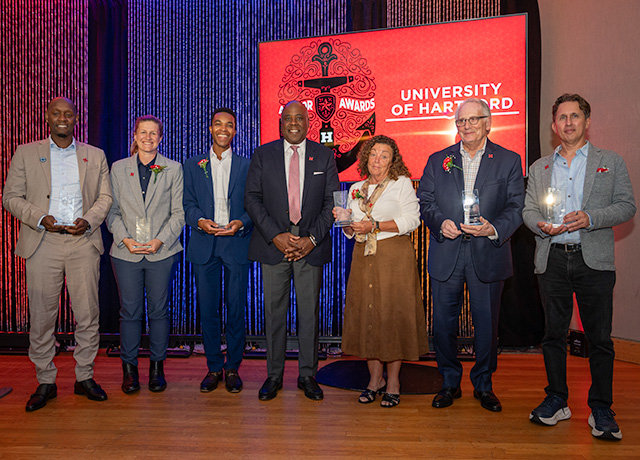 2025 anchor award winners with President Ward