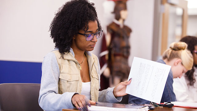 student studying