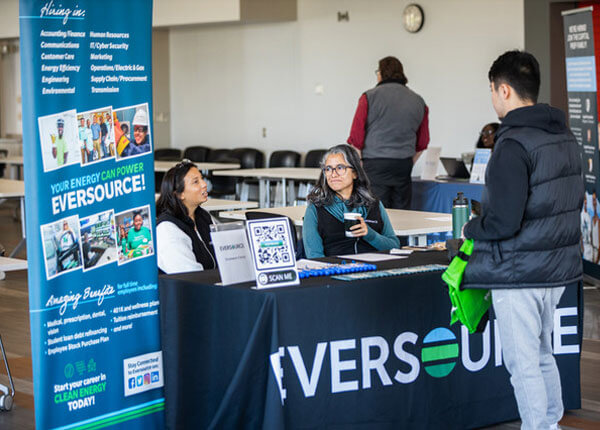 Student talking to employer at Career Fair