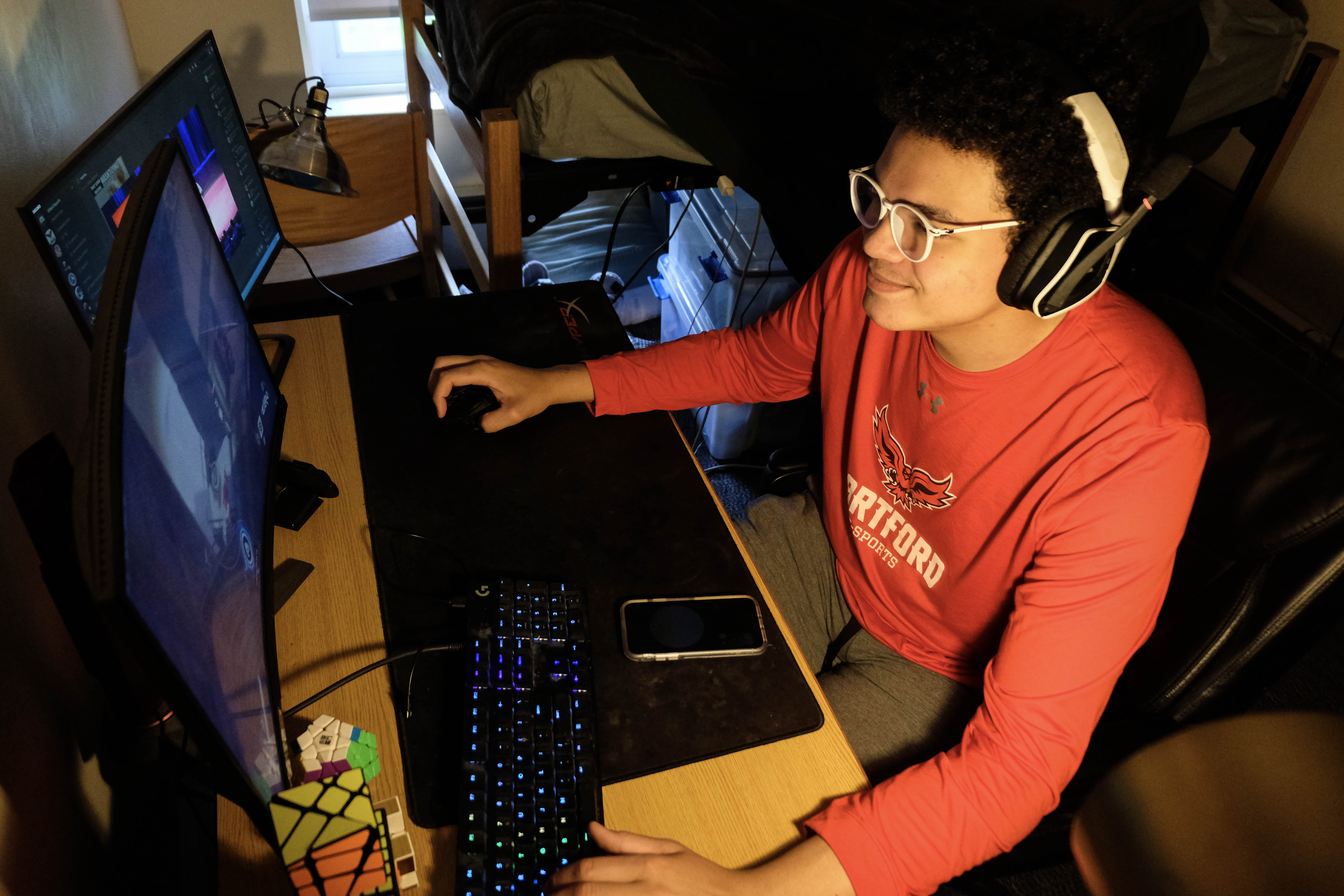 student at computer