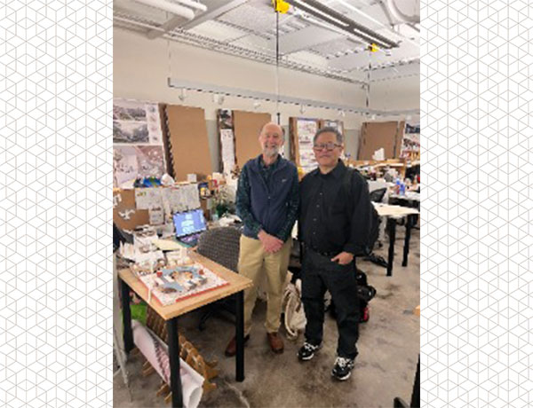 Alumnus Nobuhiko Arai and Architecture Department Chair Jim Fuller