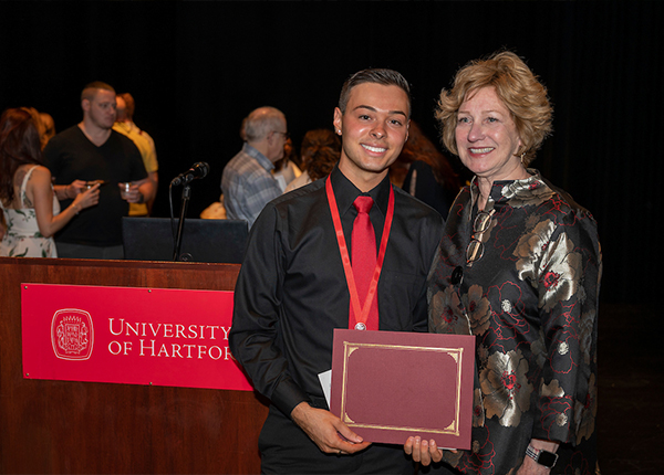 Ryan Hegney ’23 and Joyce Thielen 