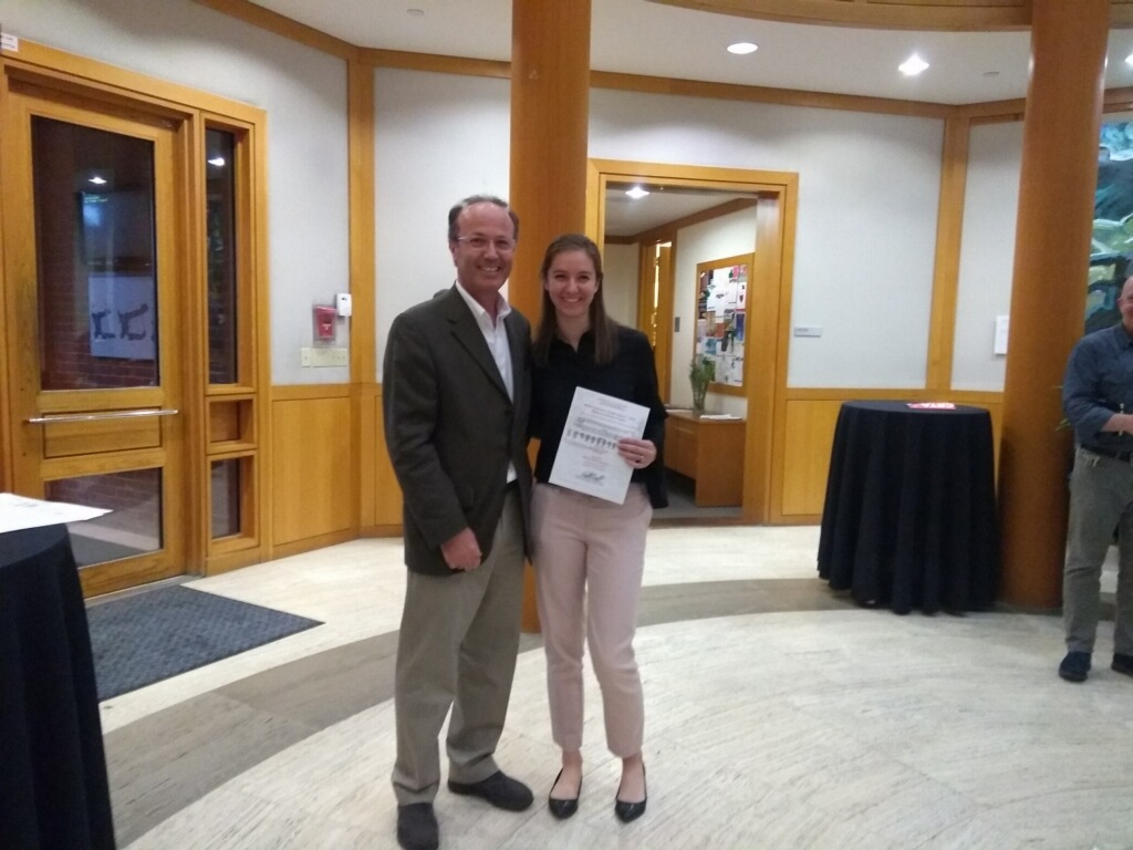 Award Recipient Alexis Hoff with Professor Daniel Davis