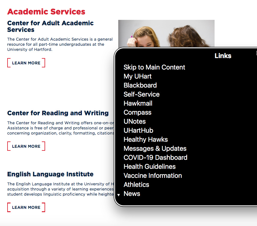 How links display in a screen reader