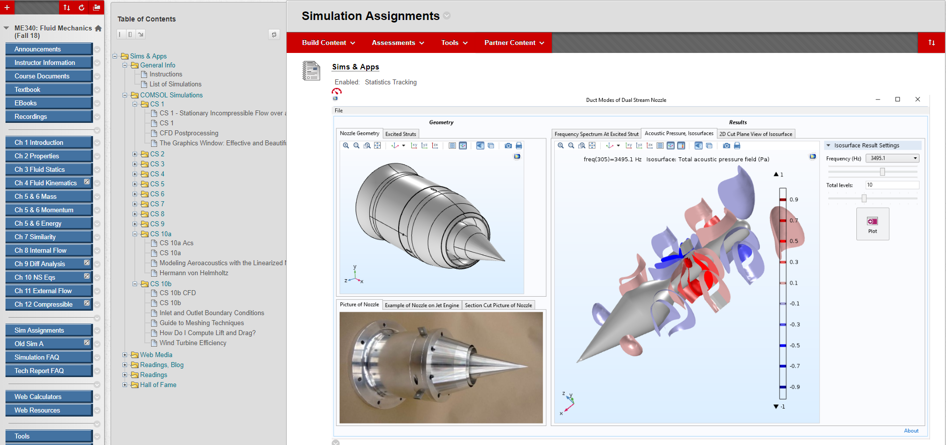 Simulation Assignments in Fluid Mechanics course