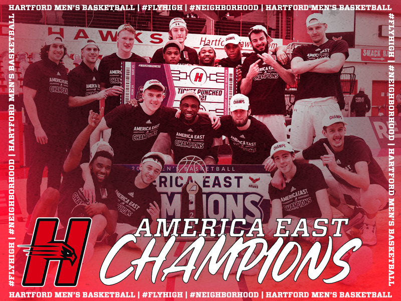 America East championship graphic with team