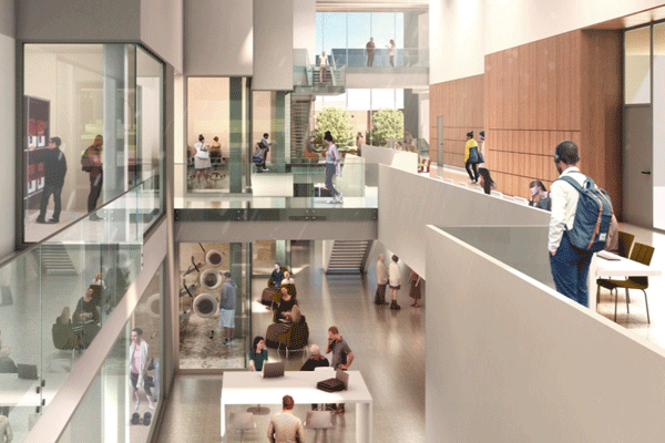 Rendering of inside the new building