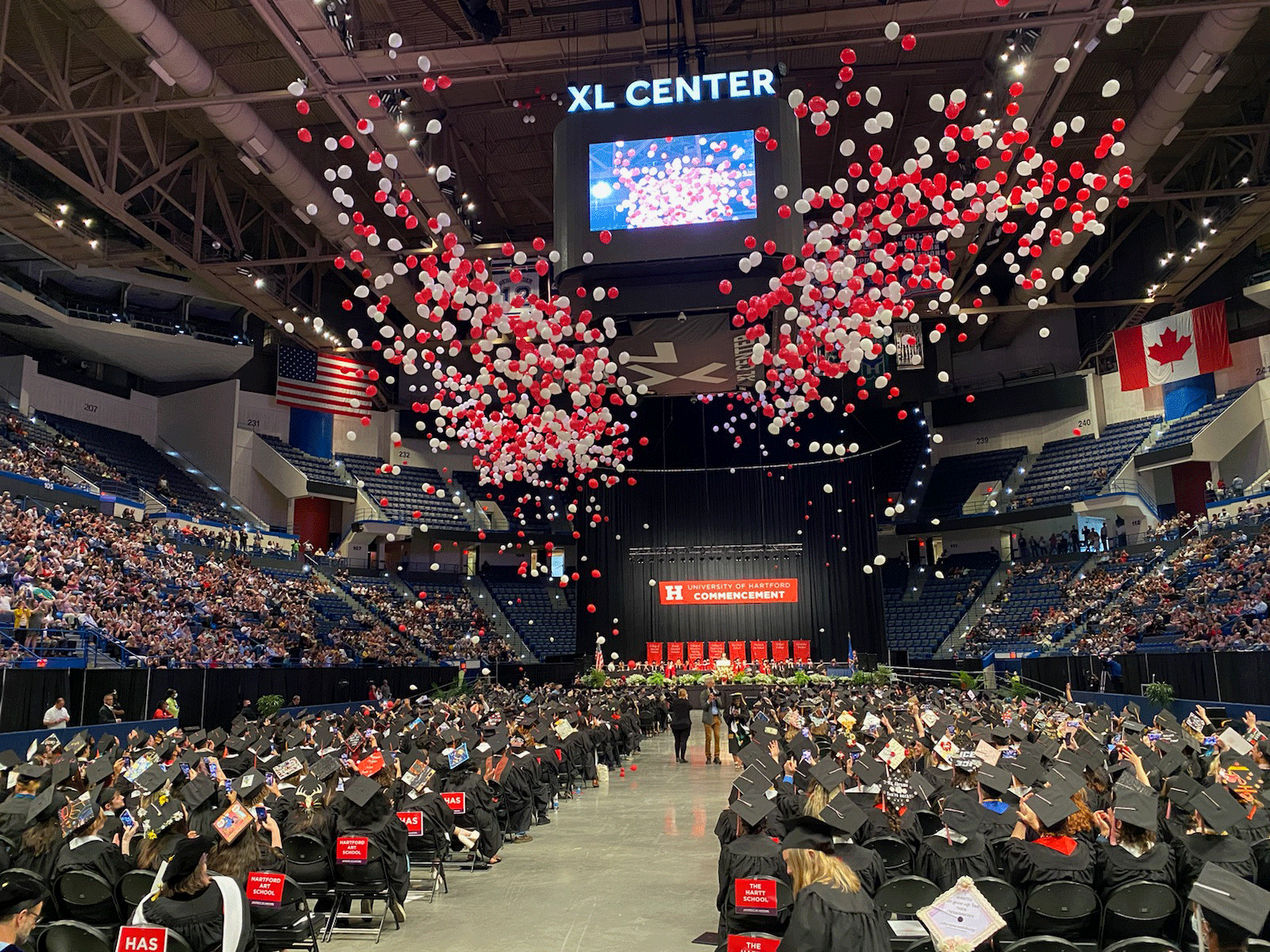 Commencement ceremony balloon drop 2022