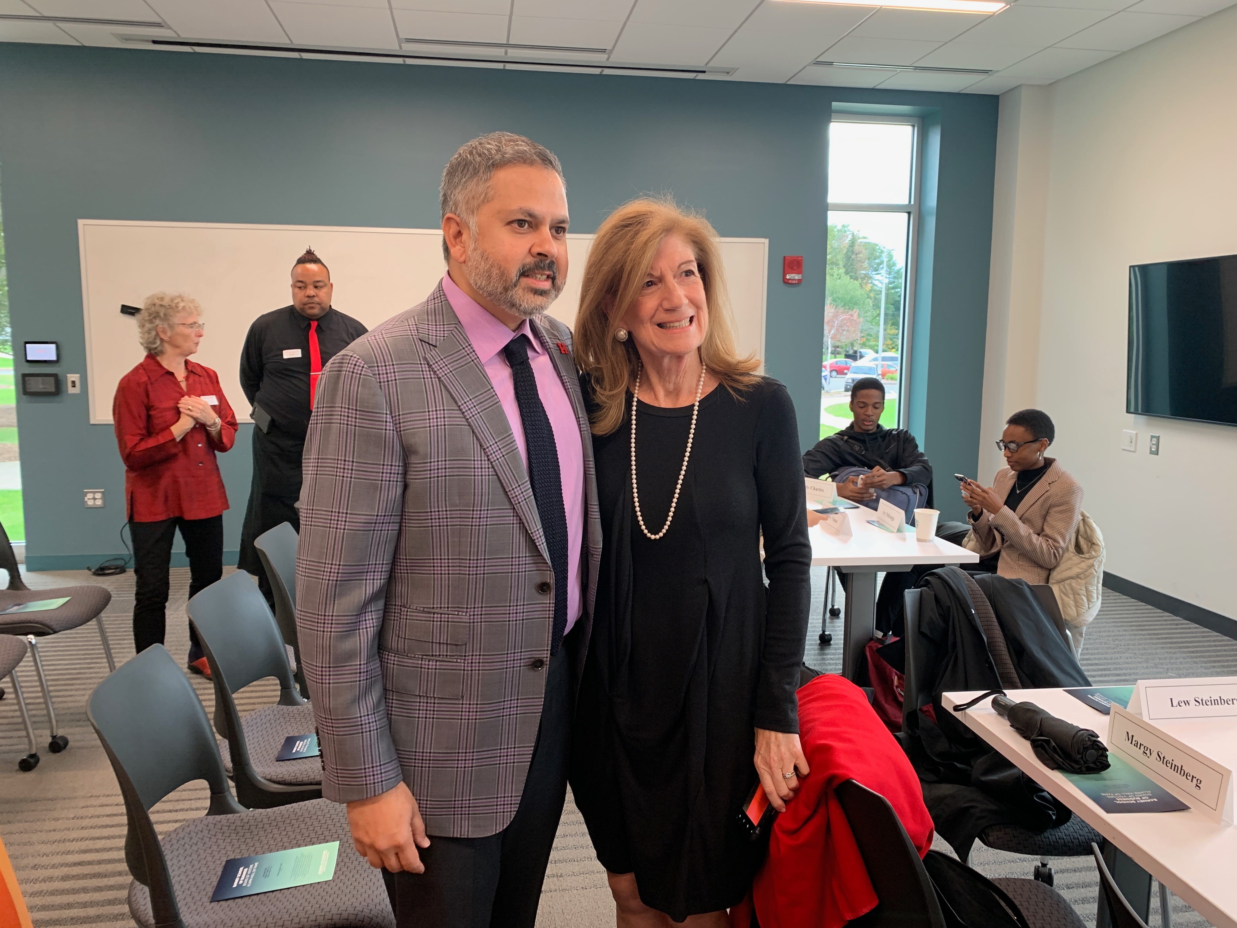 photo of Margy Steinberg with Girish Rishi